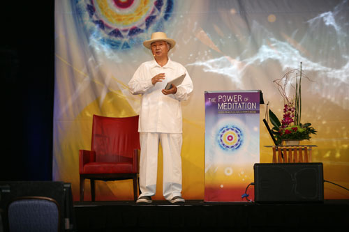 Ilchi Lee speaking at the Power of Meditation Event Ilchi Lee speaking at the Power of Meditation Event