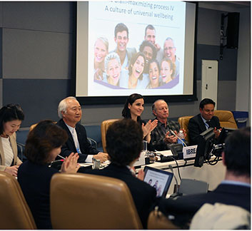 Ilchi Lee speaks at IBREA meeting at the UN on Brain Education for poverty and welfare