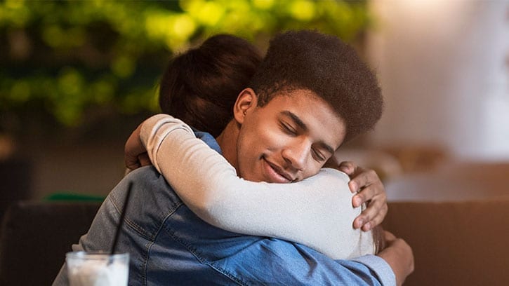 Young couple hugging